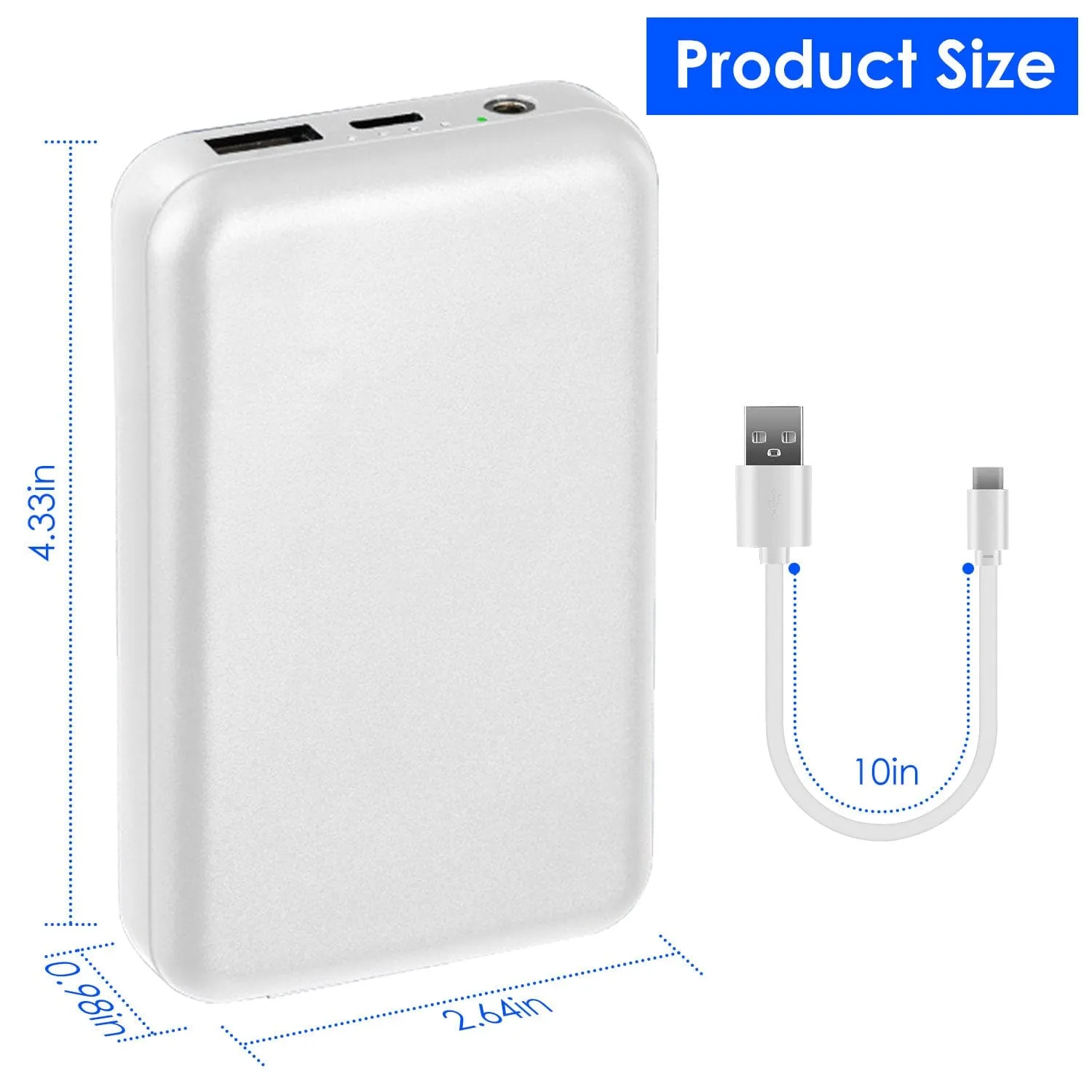 10000mAh Portable Charger Battery Pack for Heated Blanket Vest Jacket