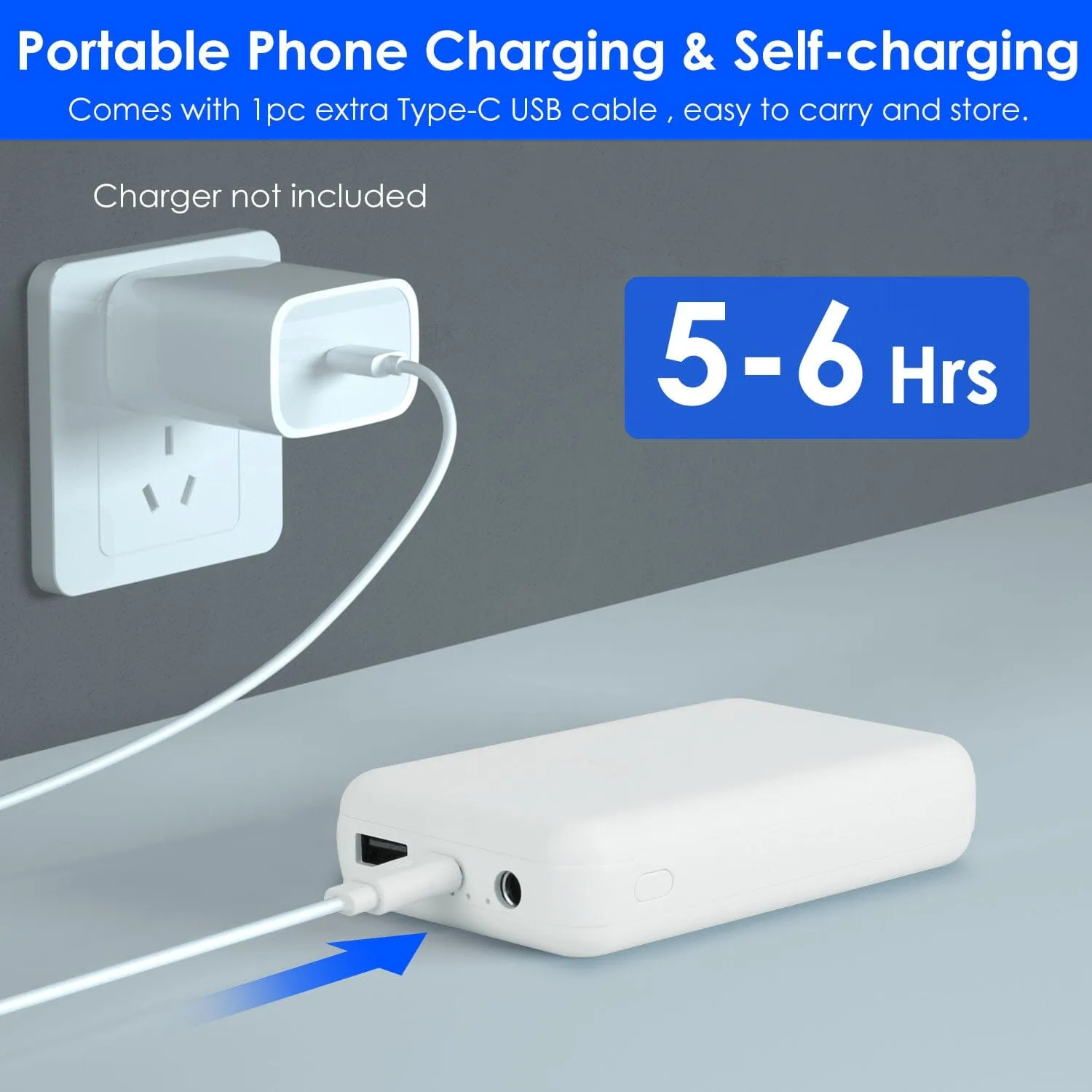 10000mAh Portable Charger Battery Pack for Heated Blanket Vest Jacket