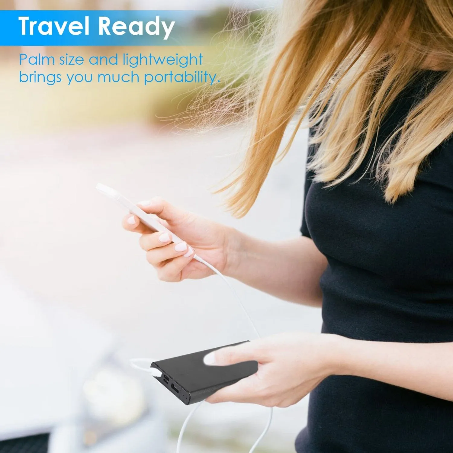20000mAh Power Bank Portable External Battery Pack with Dual USB Output Ports Type C Micro USB Input