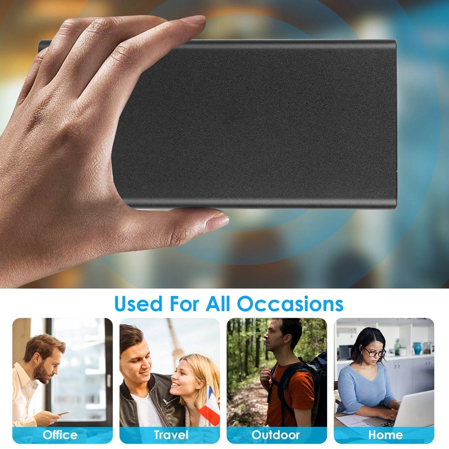 20000mAh Power Bank Portable External Battery Pack with Dual USB Output Ports Type C Micro USB Input