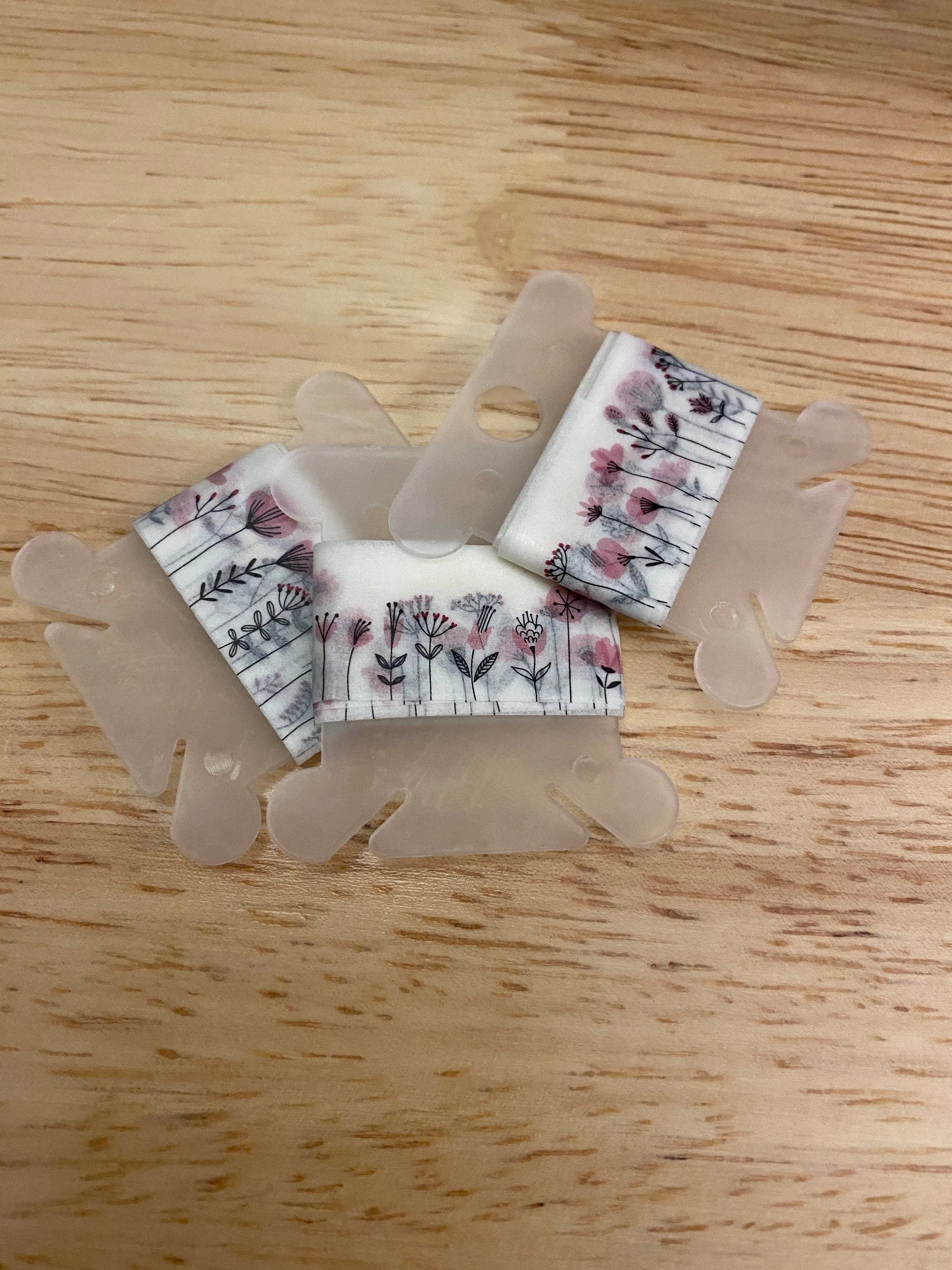 24" Washi Tape Card of Pinkish Flowers