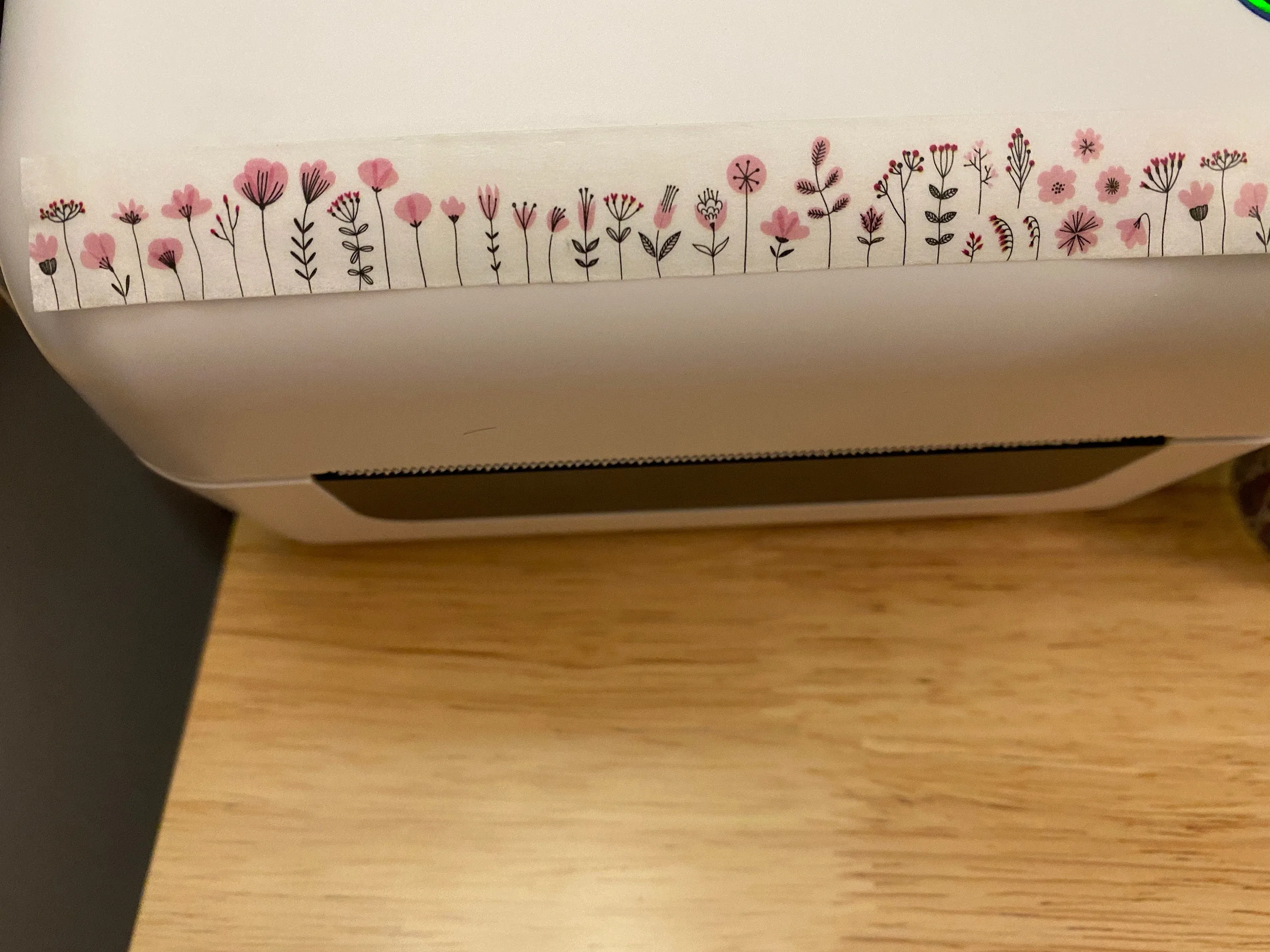 24" Washi Tape Card of Pinkish Flowers