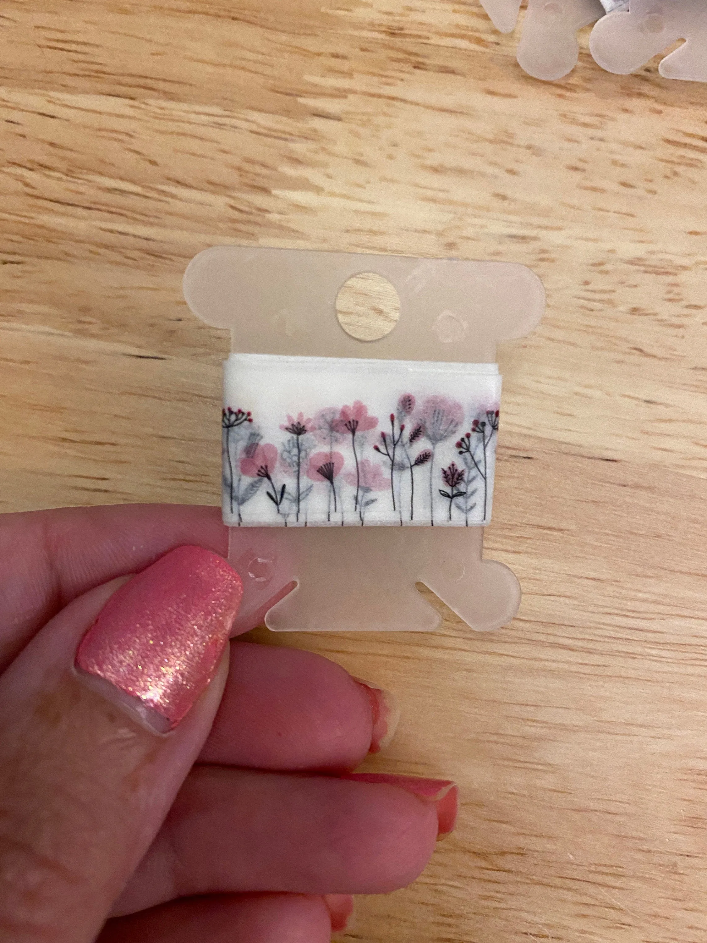 24" Washi Tape Card of Pinkish Flowers