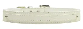 3-8" (10mm) Faux Croc Two Tier Collars White Small