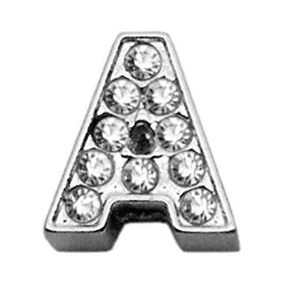 3-8" Clear Bling Letter Sliding Charms A .