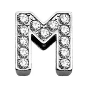 3-8" Clear Bling Letter Sliding Charms M .