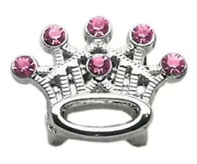 3-8" Slider Crystal Crown Charm Pink 3-8"