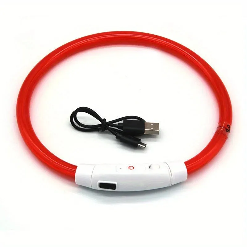 3 Modes Light Up Dog Collars Rechargeable LED Dog Collar for Small to Large Dogs Pet Collar Loss Prevention Dog Collar