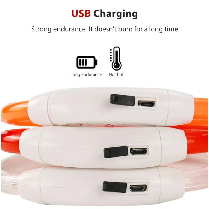 3 Modes Light Up Dog Collars Rechargeable LED Dog Collar for Small to Large Dogs Pet Collar Loss Prevention Dog Collar
