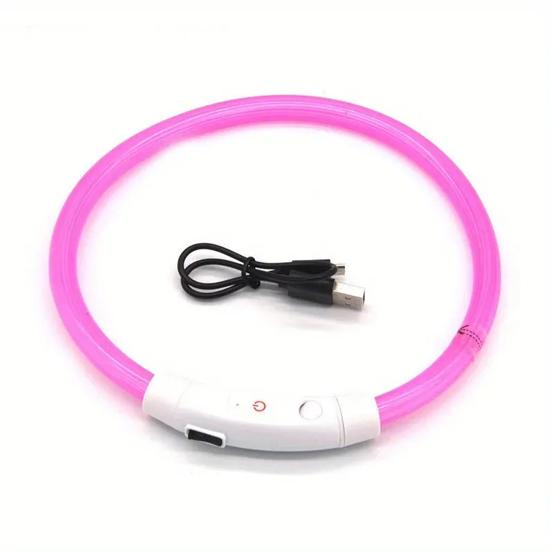 3 Modes Light Up Dog Collars Rechargeable LED Dog Collar for Small to Large Dogs Pet Collar Loss Prevention Dog Collar
