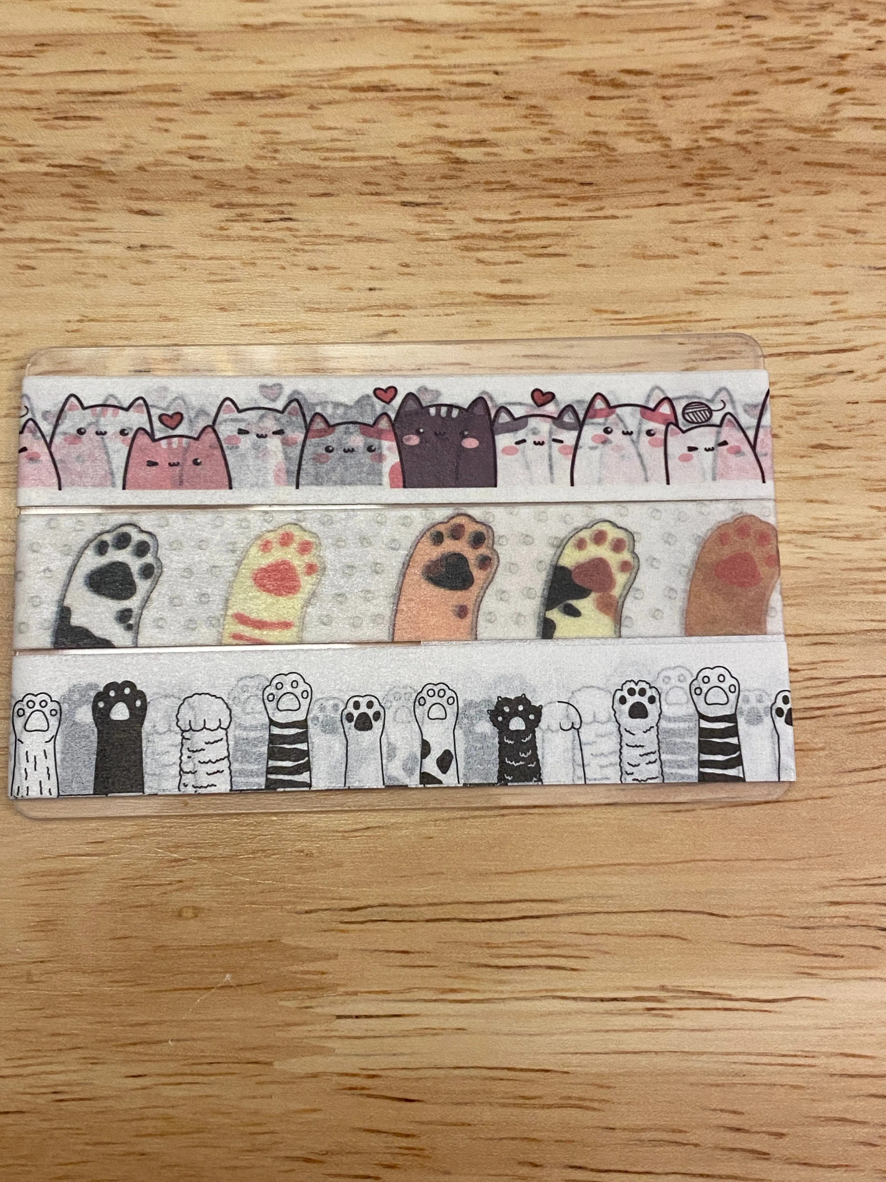 3 Washi Tape Sample Card of Cats Paw Washi Tape