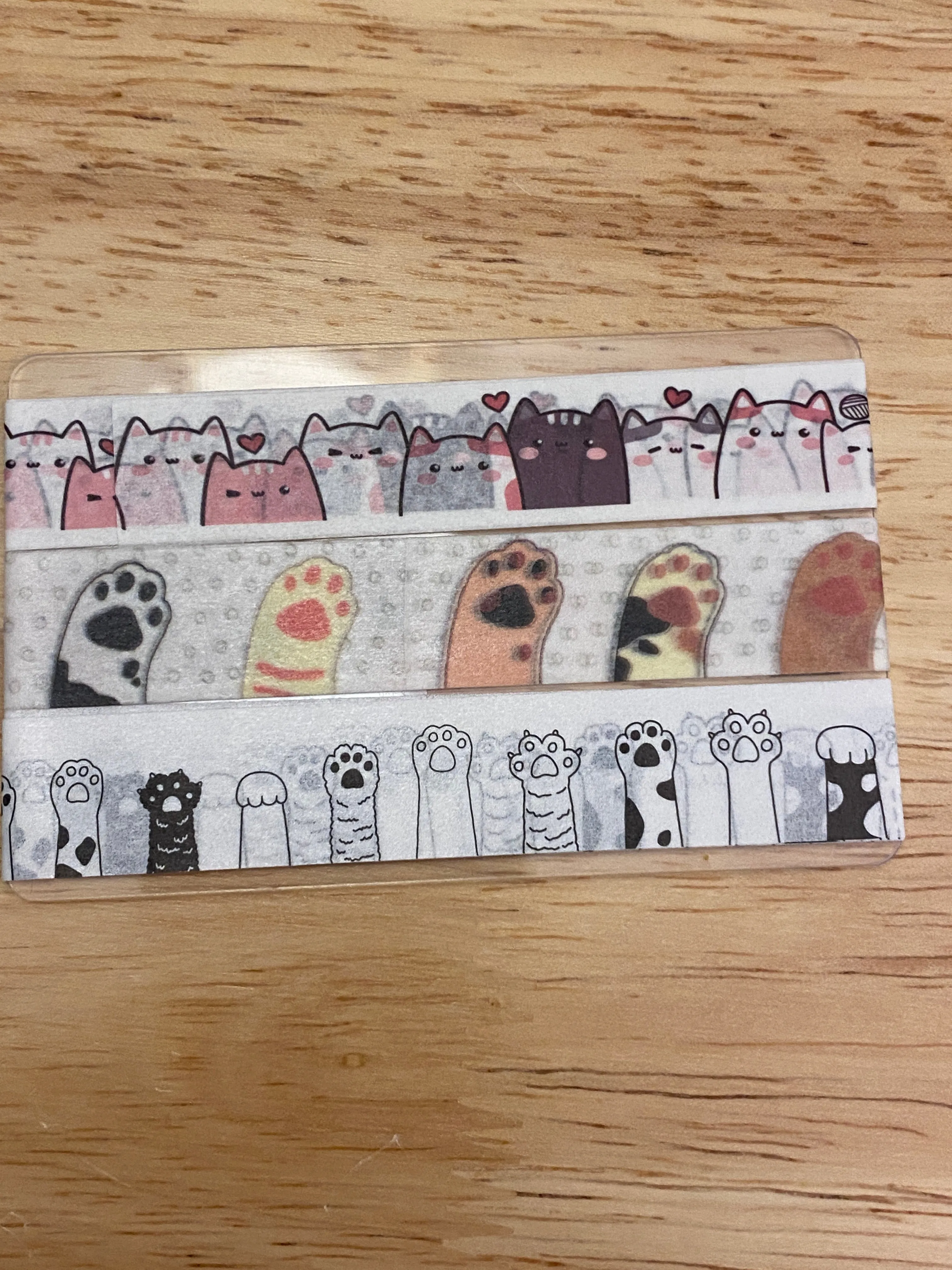 3 Washi Tape Sample Card of Cats Paw Washi Tape