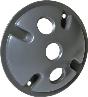4-1/8" Round Aluminum Cluster Cover, Powder-Coated Grey