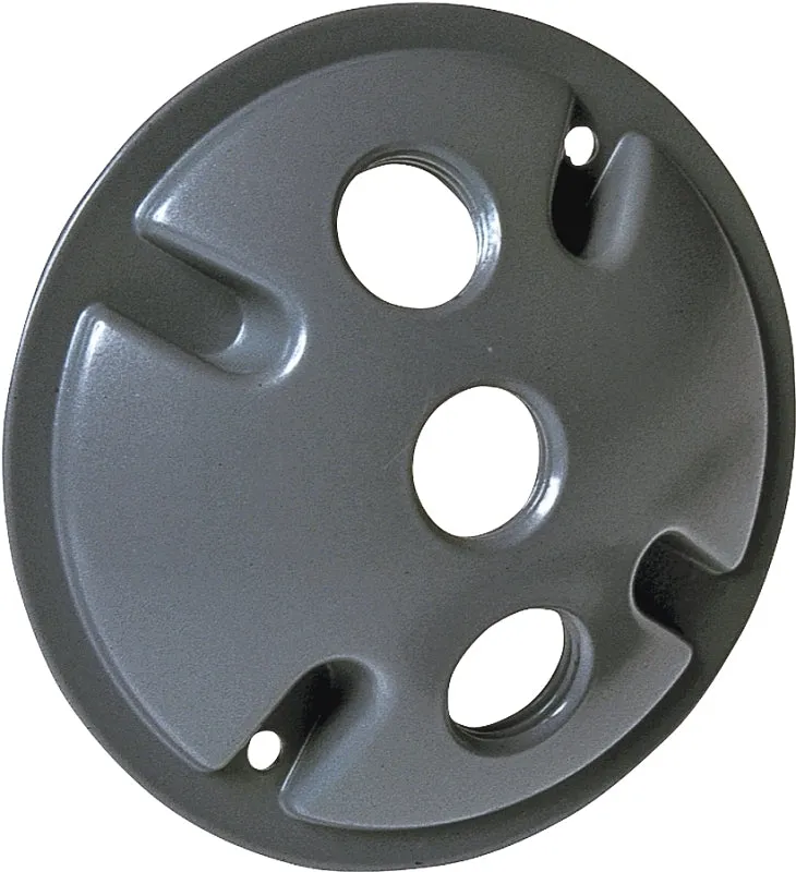 4-1/8" Round Aluminum Cluster Cover, Powder-Coated Grey