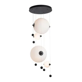 Abacus 4-Light Round LED Pendant in Black