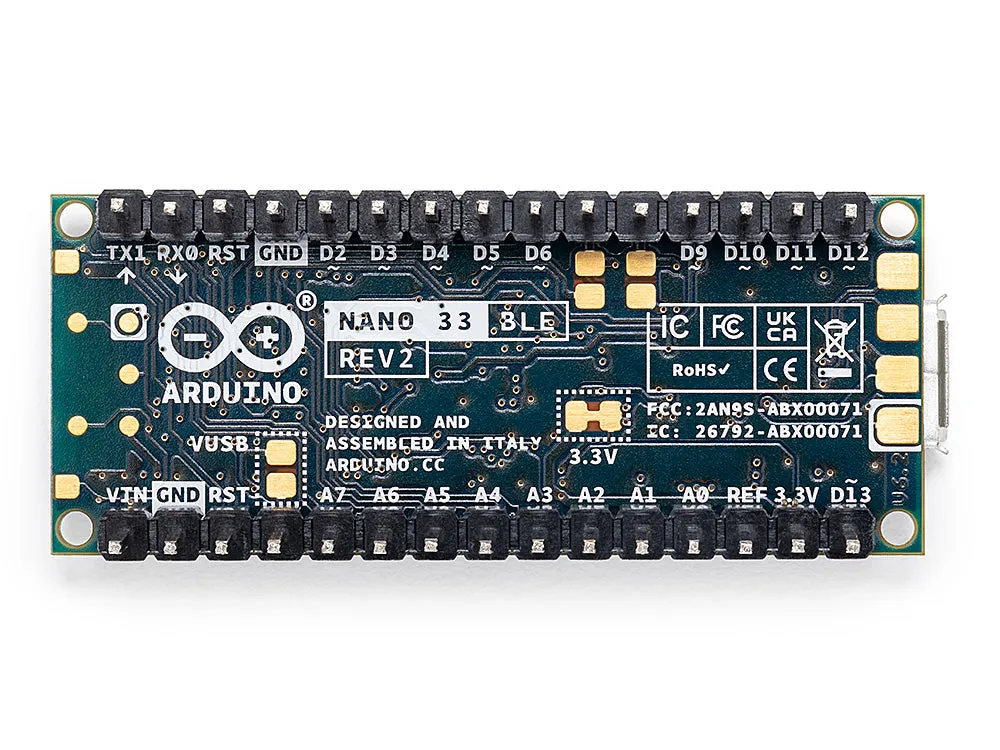 Arduino Nano 33 BLE Rev2 with headers