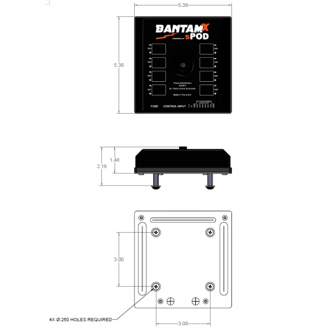 BANTAMX TOUCHSCREEN FOR UNI WITH 36" BATTERY CABLES