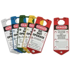 Brady® Labeled Lockout Hasps, 3 in W x 7 1/4 in L, Combination, 65967