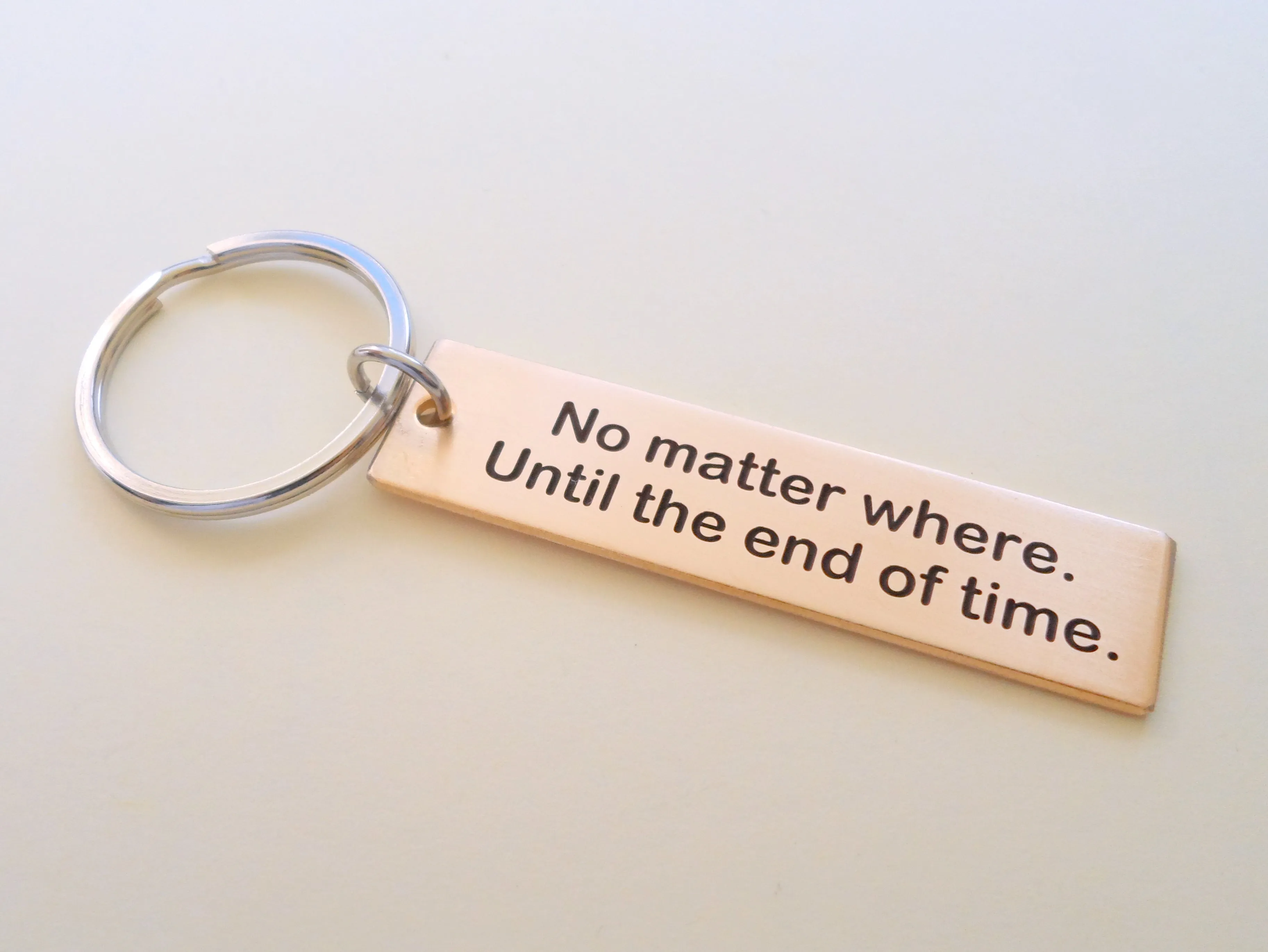 Bronze Keychain with Custom Engraved Location Coordinates, Personalized Anniversary Gift