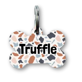 Brown Terrazzo Bone Dog Tag