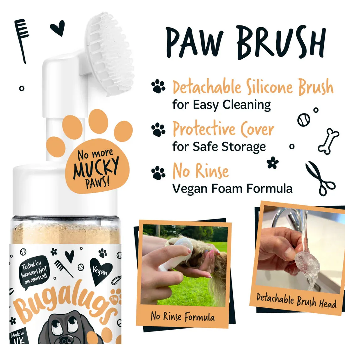 Bugalugs Oatmeal No Rinse Paw Cleaner 200ml