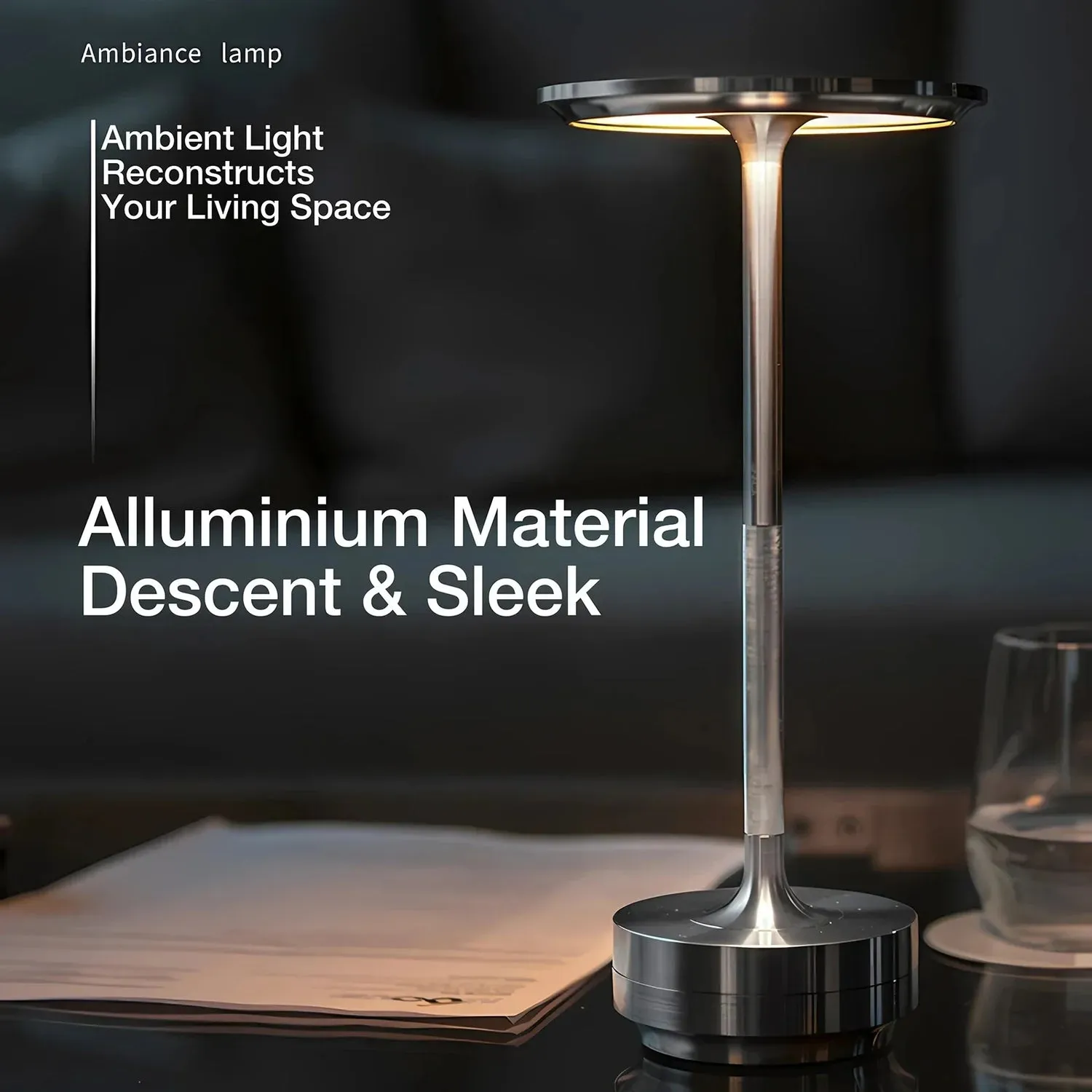 Cable-Free Rechargeable Modern Aura Table Lamp