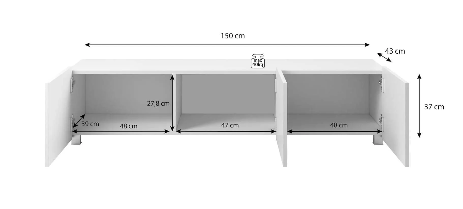 Calabrini TV Cabinet 150cm