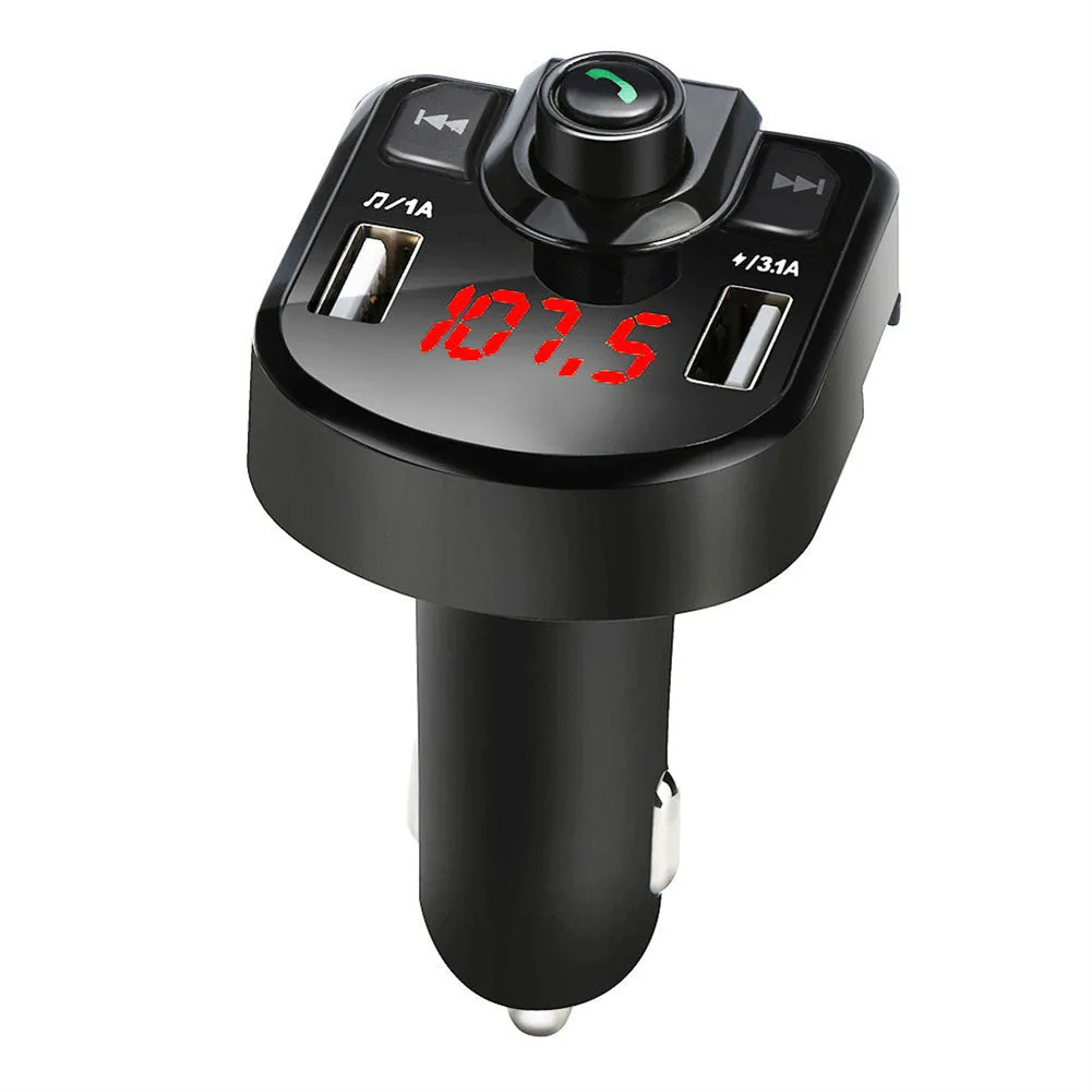 Car Fm Transmitter Bluetooth Hands-free Receiver Dual USB Fast
