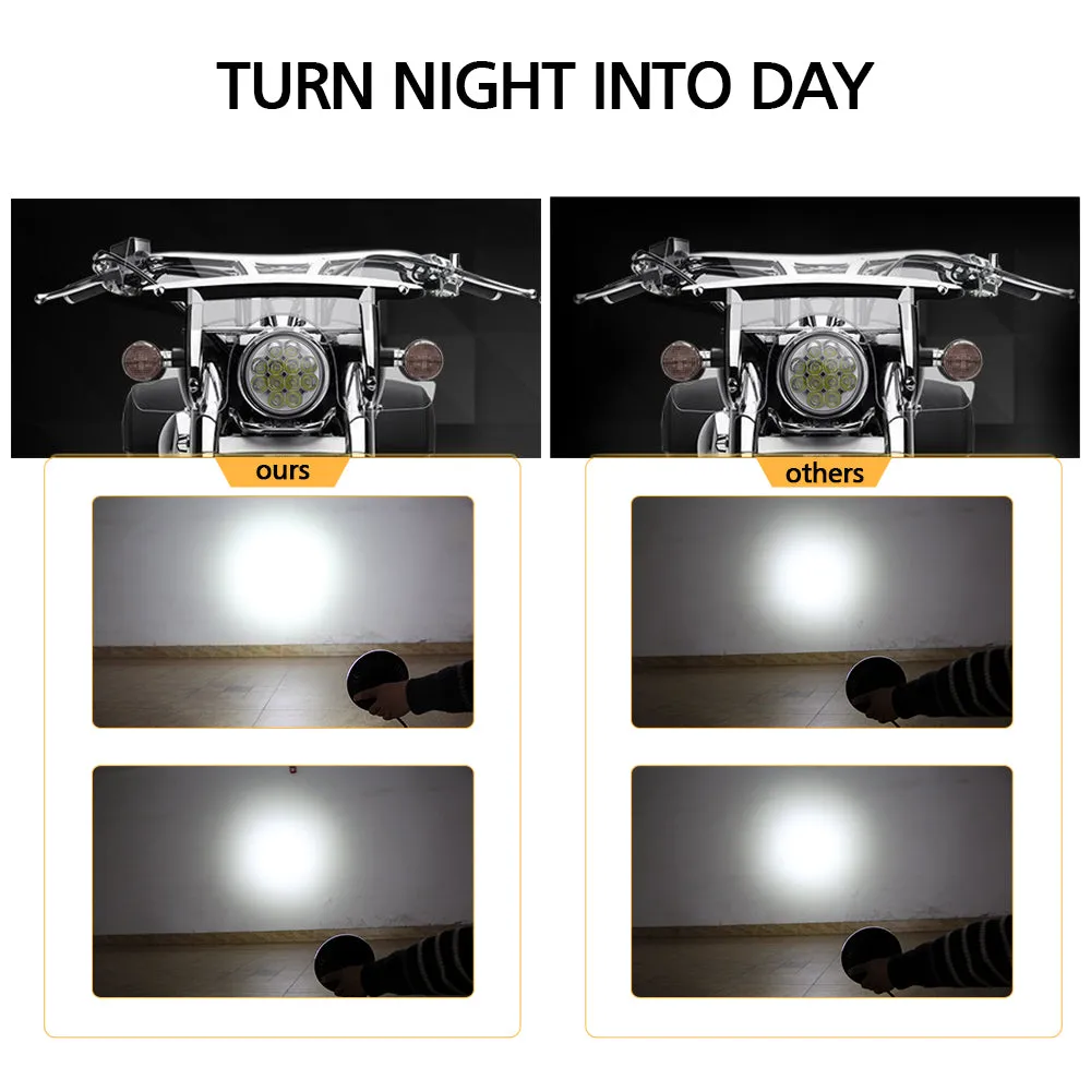 CO LIGHT 5.75 Inch Chrome Sealed Beam Motorcycle LED Headlight