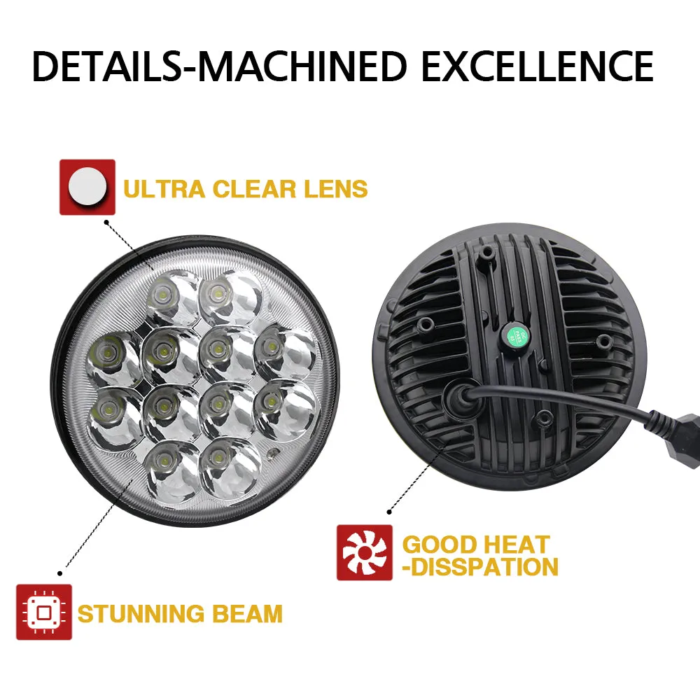 CO LIGHT 5.75 Inch Chrome Sealed Beam Motorcycle LED Headlight
