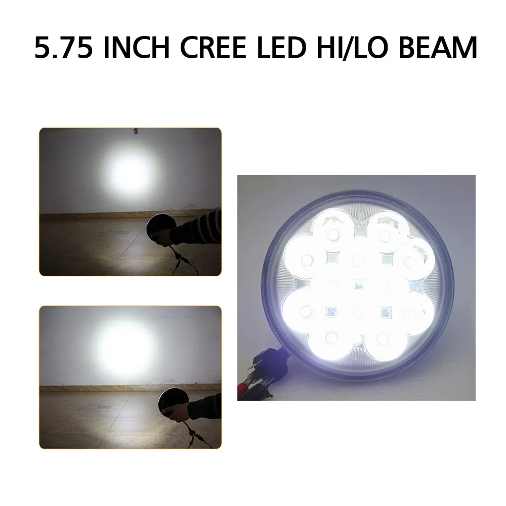 CO LIGHT 5.75 Inch Chrome Sealed Beam Motorcycle LED Headlight