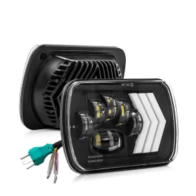 CO LIGHT 5x7 Inch Dual Beam Headlights - Dual Color DRL/Signal/Warning Lights (Kit/2pcs)