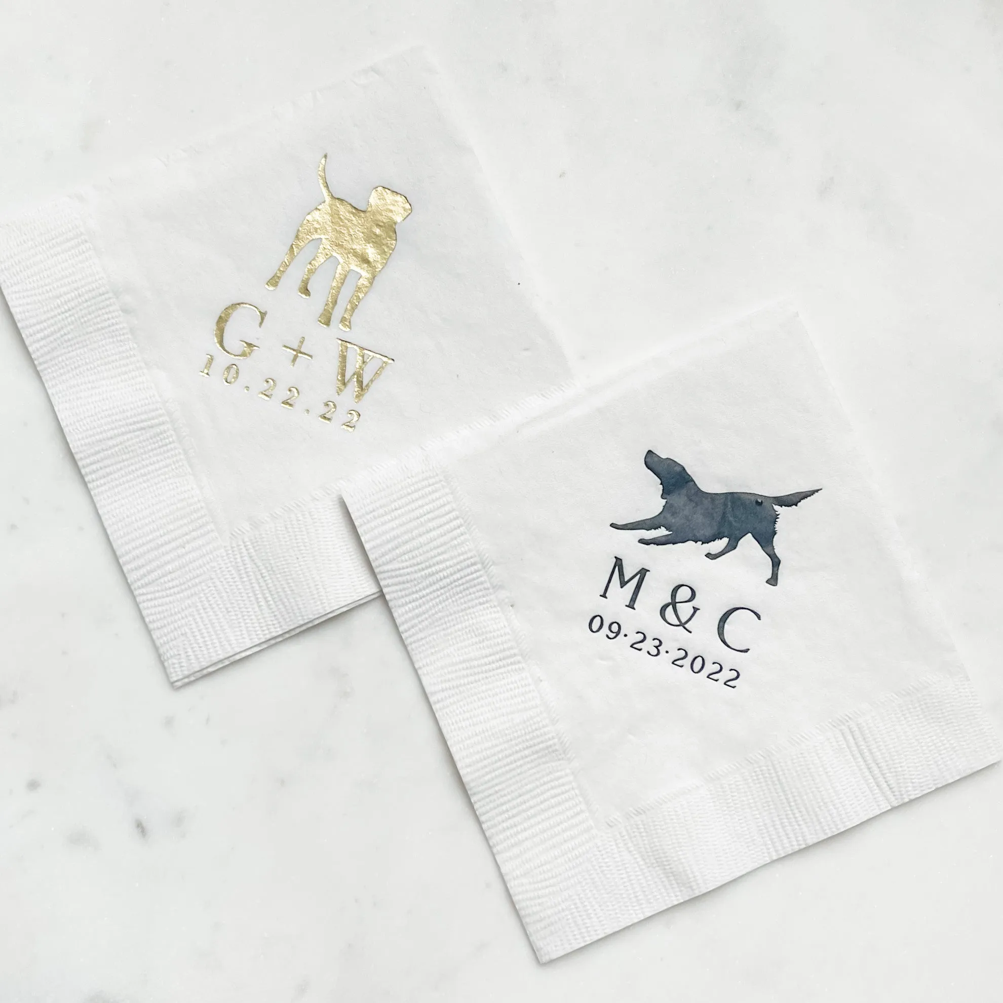 Custom Dog Silhouette 3ply Napkins