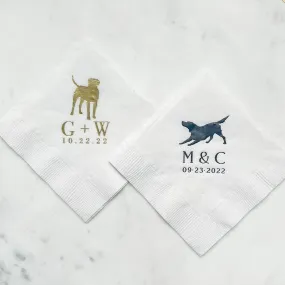 Custom Dog Silhouette 3ply Napkins