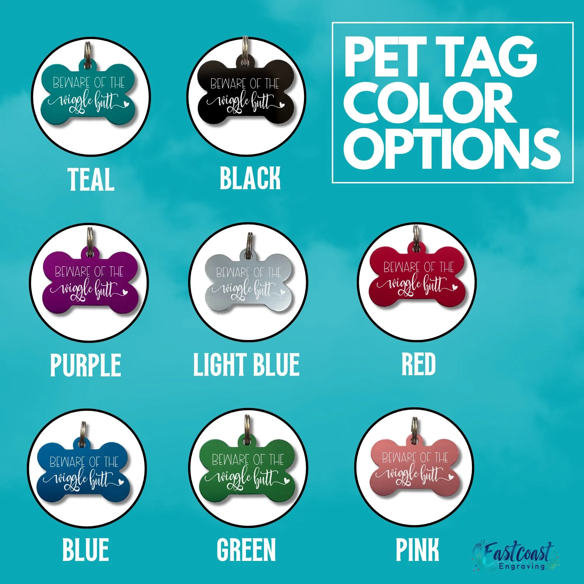 Custom Engraved Dog Tag – "Wiggle Butt" Funny Pet ID Tag | Personalized