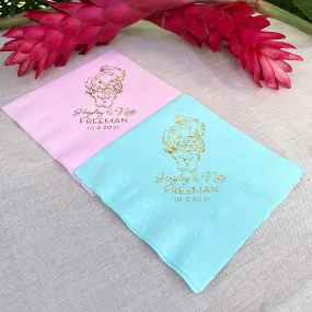 Custom Foil Printed Dog Outline Napkins
