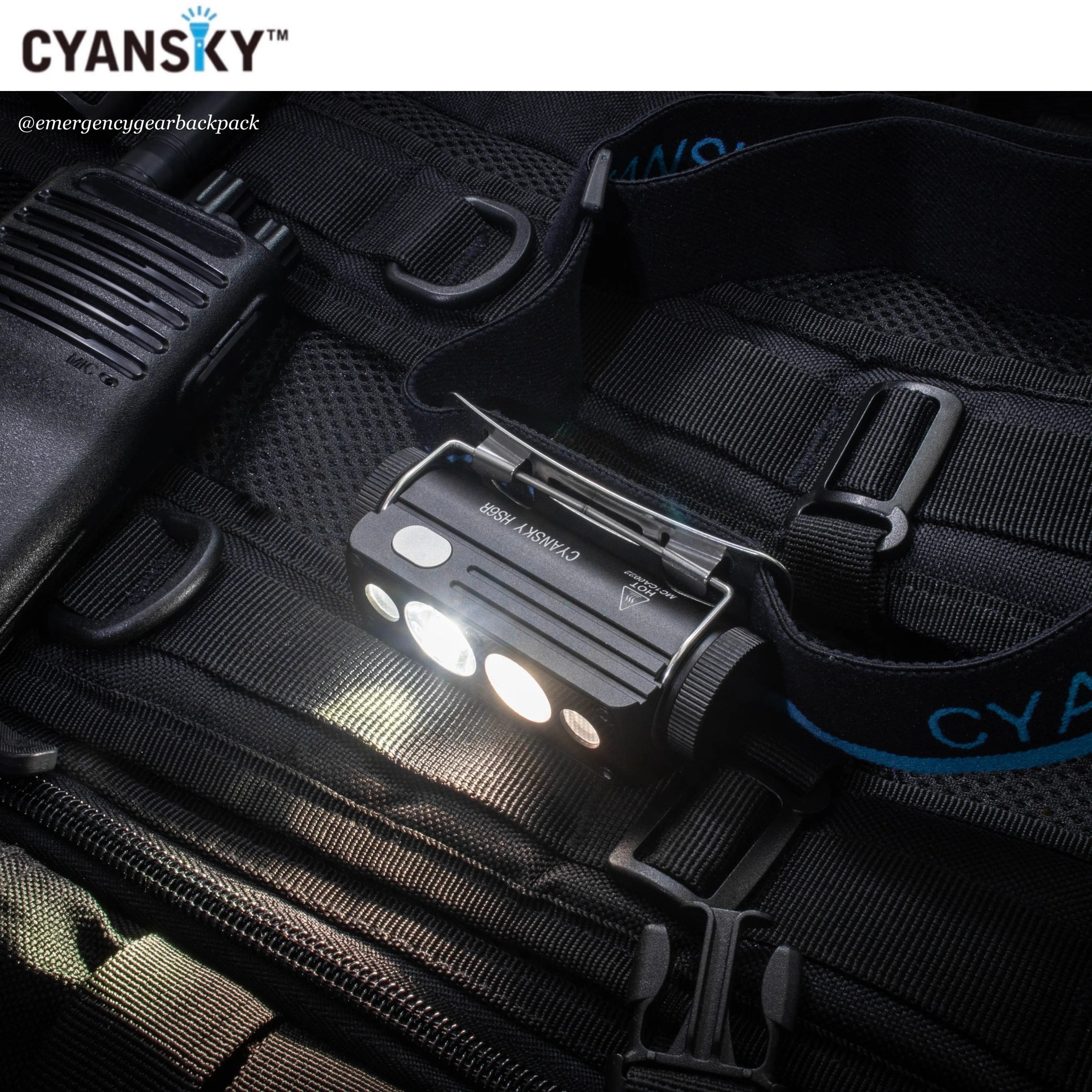 Cyansky HS6R Triple Output Headlamp 1400LMS 170M
