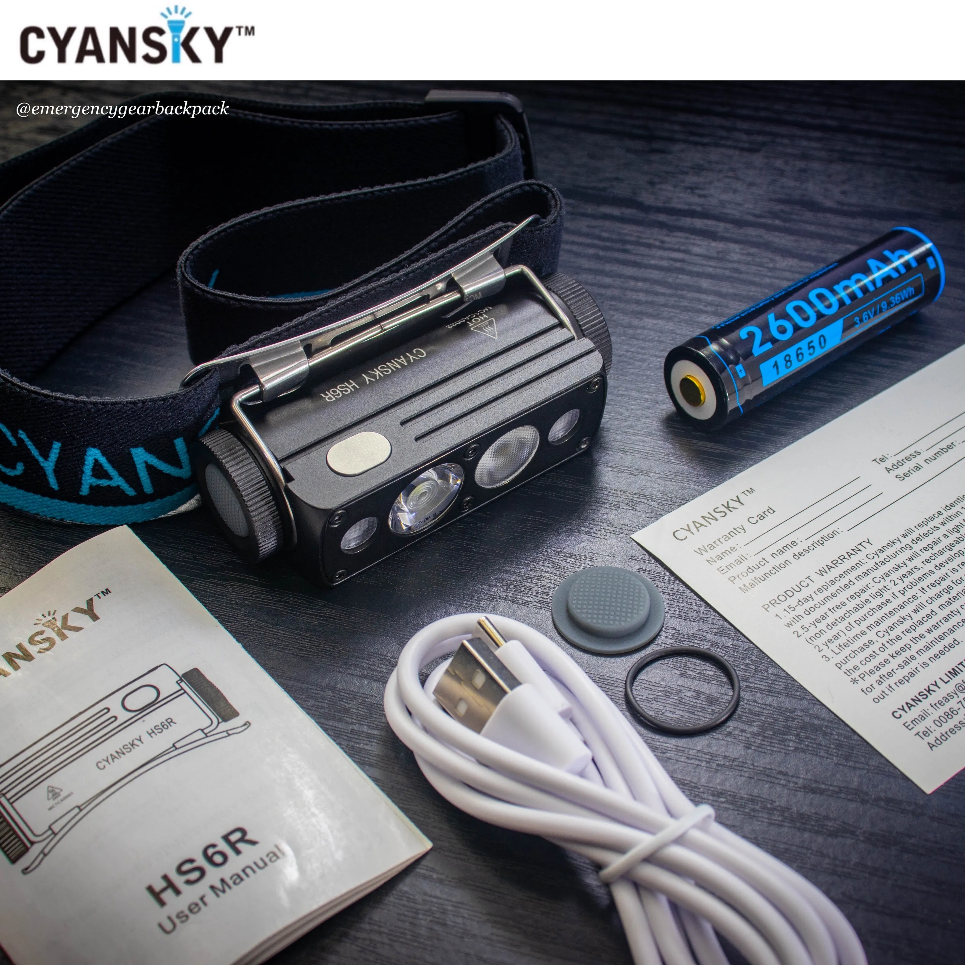 Cyansky HS6R Triple Output Headlamp 1400LMS 170M