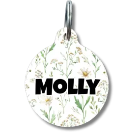 Daily Flowers Circle Pet Tag