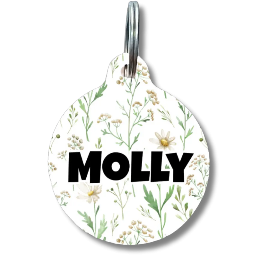 Daily Flowers Circle Pet Tag