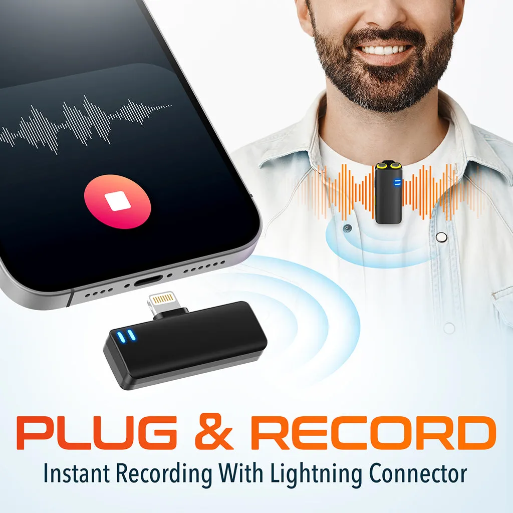 Delton M27 Two Wireless Lavalier Mics and iPhone/iPad Lightning Receiver