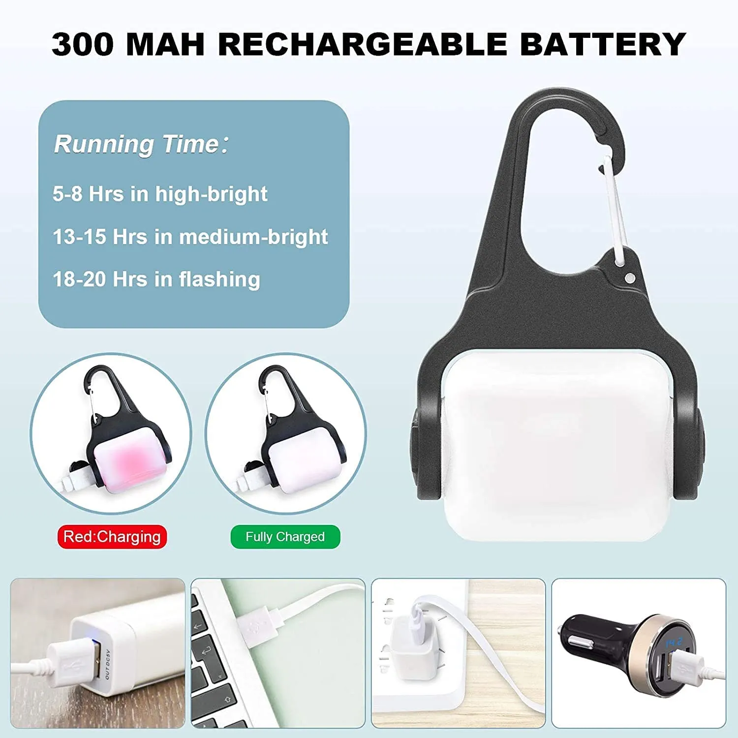 Dog Lights for Night Walking, Clip on USB Rechargeable Dog Collar Light, 3 Light Modes Dog Light, IP65 Waterproof Dog Night Light, LED Safety Light for Running, Camping, Climbing, Bike, 2 Pack