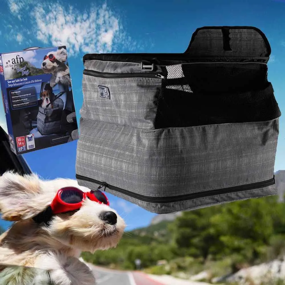 Dog Portable Car Seat - See Out Safe Air Cushion Travel Booster -