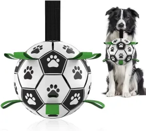 Dog Soccer Ball w/Grab Tabs Interactive Pet Dog Toy Football