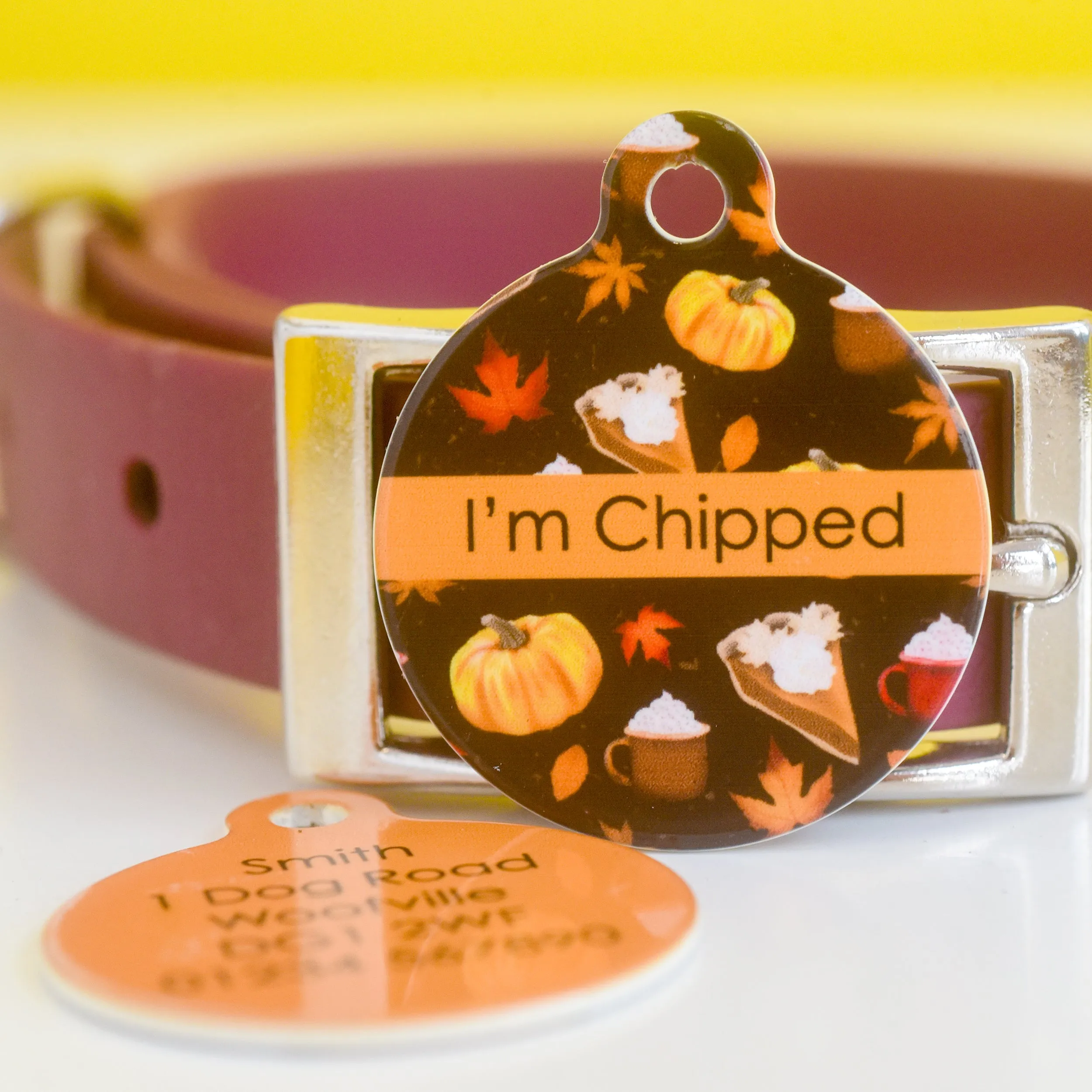 Dog Tag Personalised - Autumn Vibes Brown