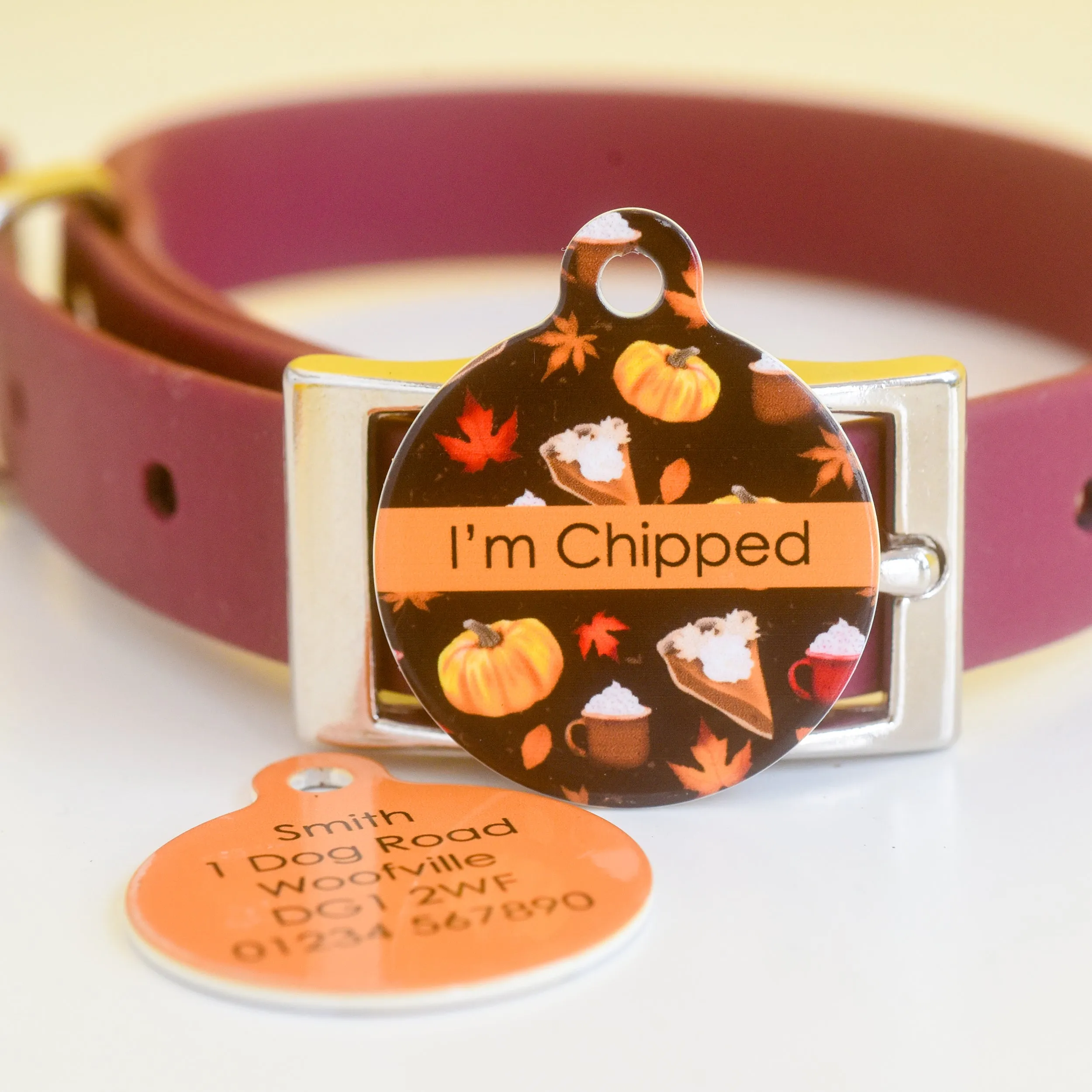 Dog Tag Personalised - Autumn Vibes Brown