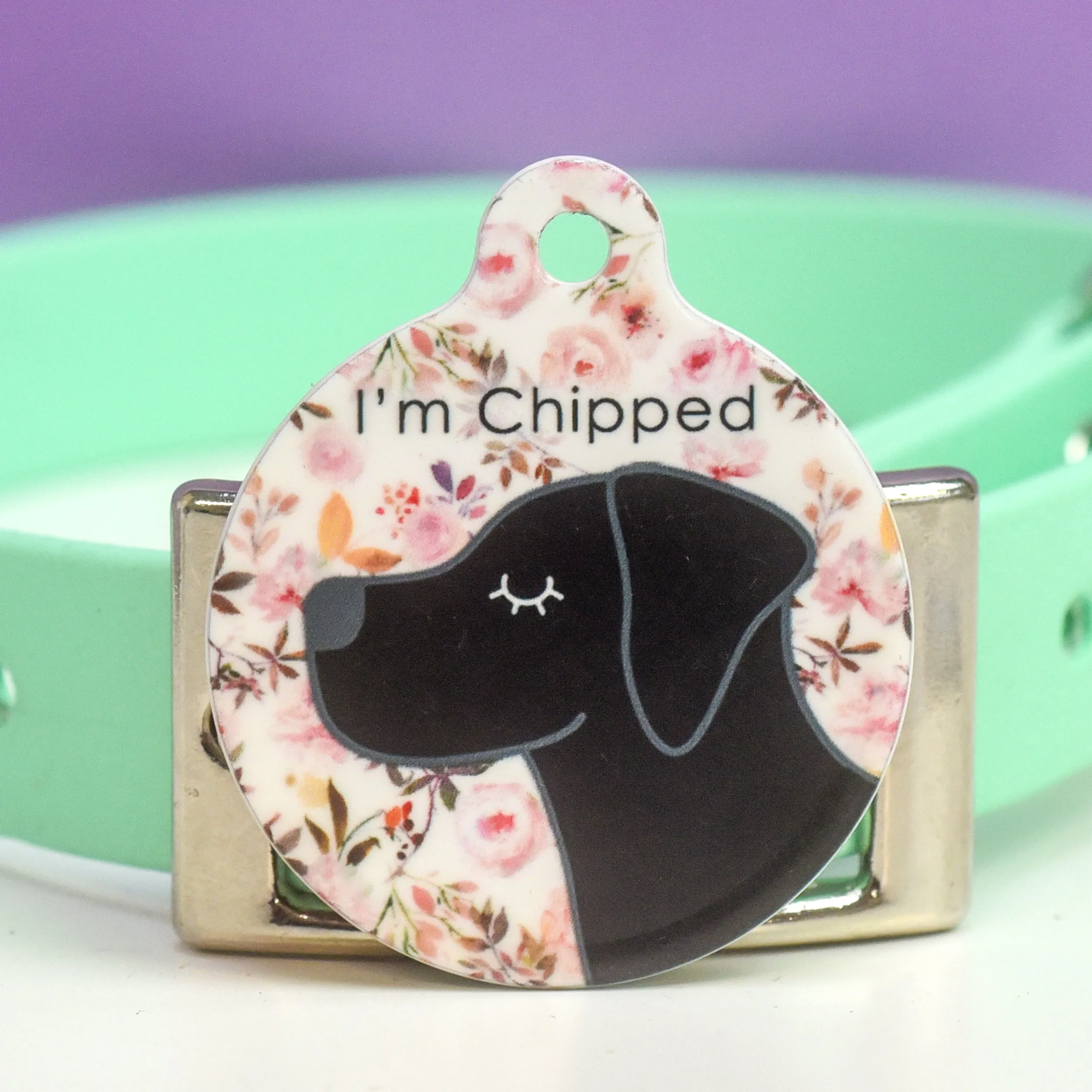 Dog Tag Personalised - Floral