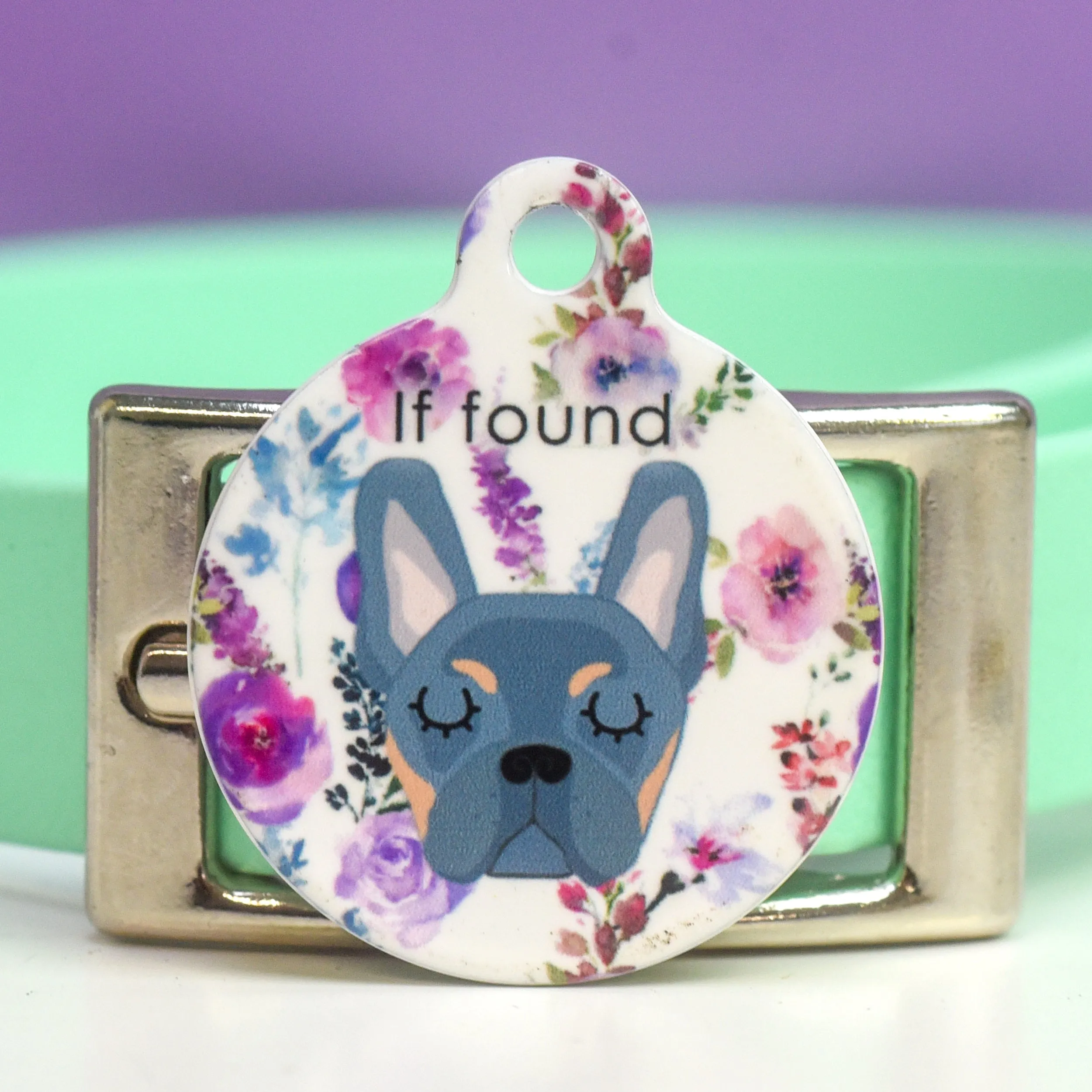 Dog Tag Personalised - Floral