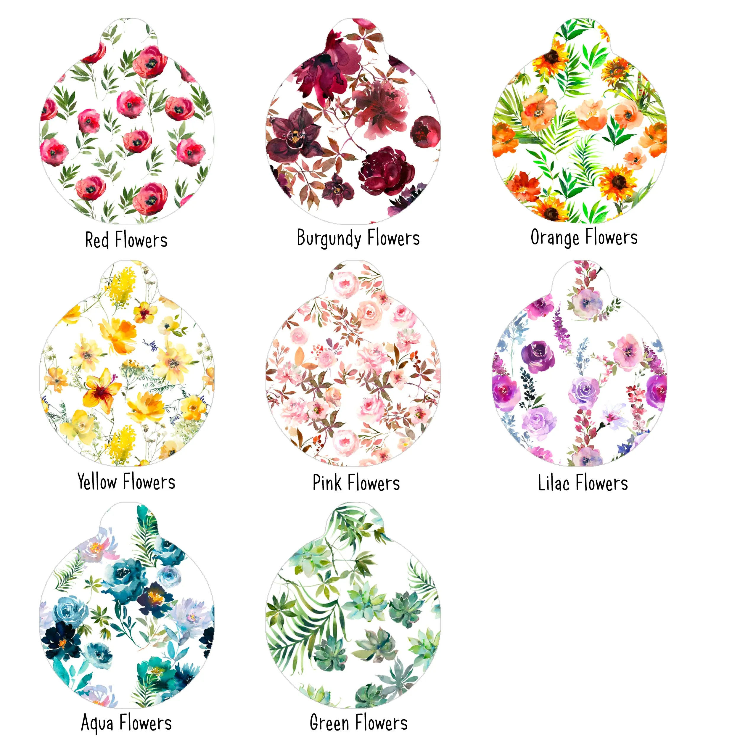 Dog Tag Personalised - Floral