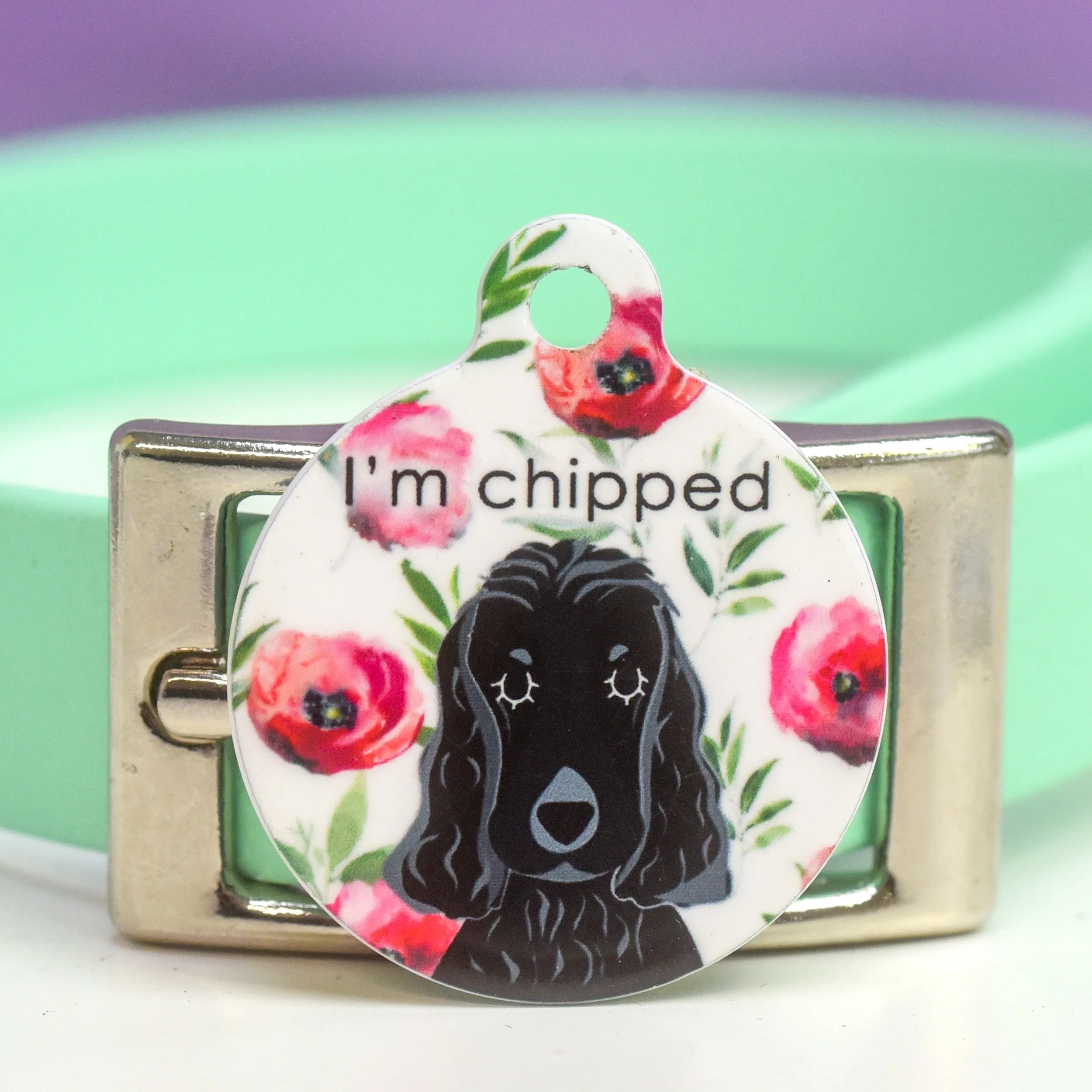 Dog Tag Personalised - Floral